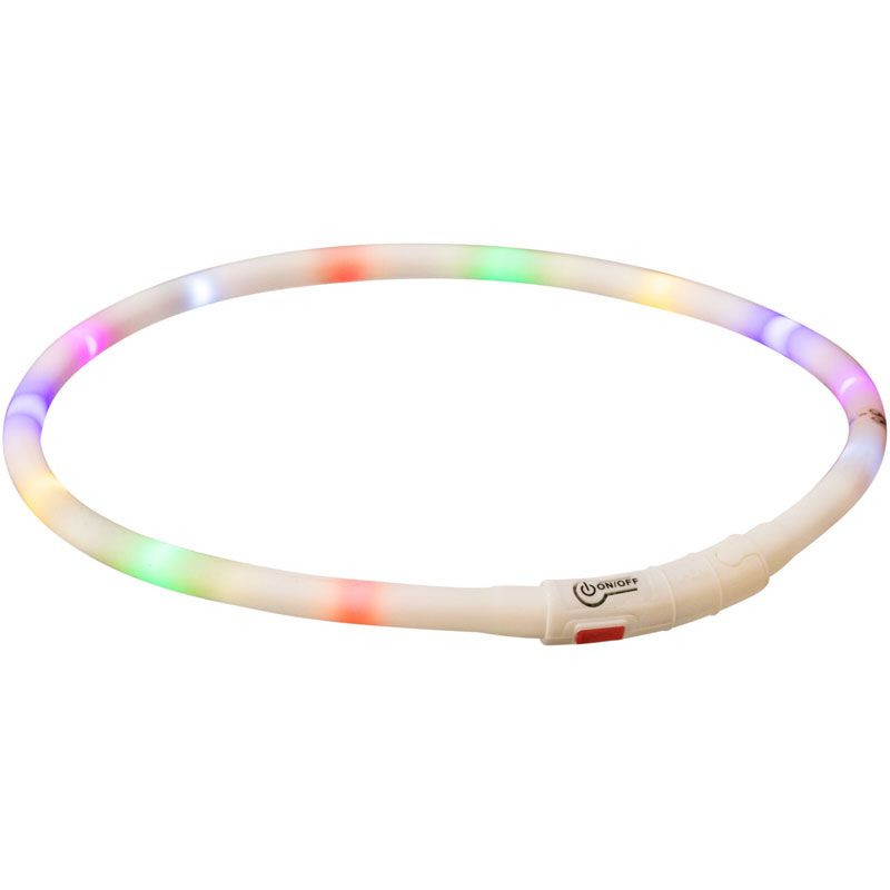 Flash Leuchtring USB, Silikon, XS-XL: 70cm/10mm, bunt