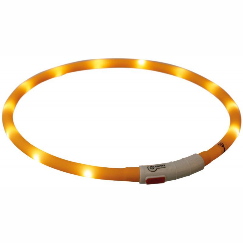 Flash Leuchtring USB, Silikon, XS-XL: 70cm/10mm, orange