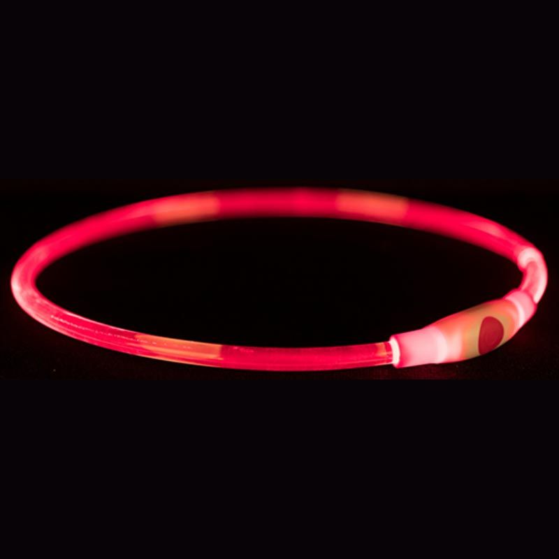 Flash Leuchtring USB, S-M, 40 cm / 8 mm, rot