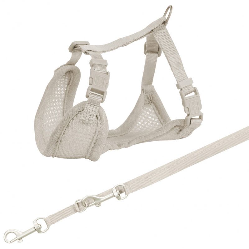 Junior Welpen-Softgeschirr mit Leine, 26-34cm/10mm, hellgrau