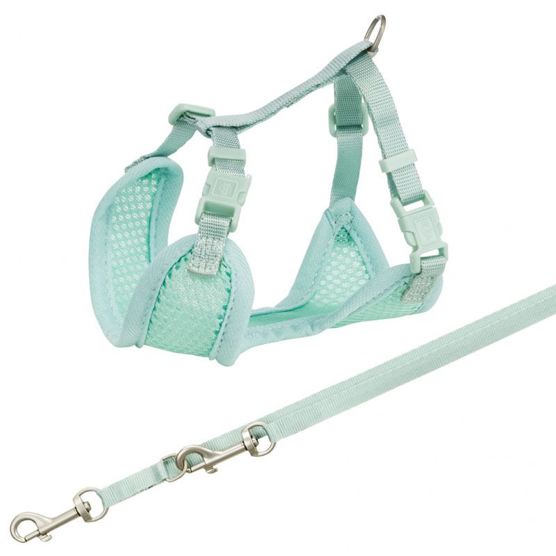 Junior Welpen-Softgeschirr mit Leine, 26-34cm/10mm, mint