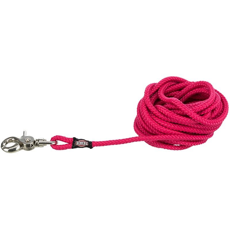 Schleppleine, Trigger Snap Hook, rund, S-L:15m/6mm, fuchsia