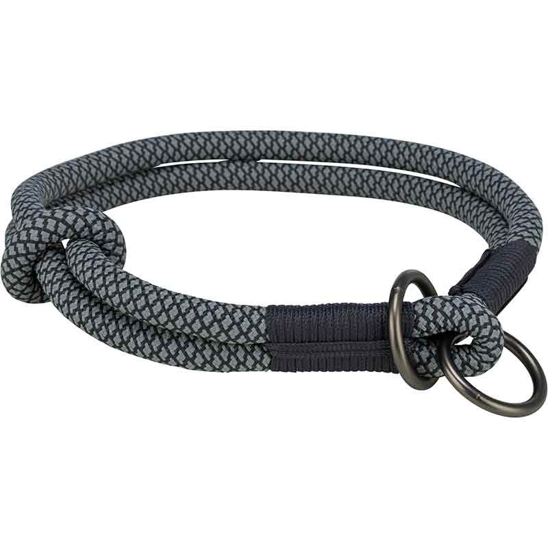 Soft Rope Zug-Stopp-Halsband, Gr. XS-S, schwarz-grau