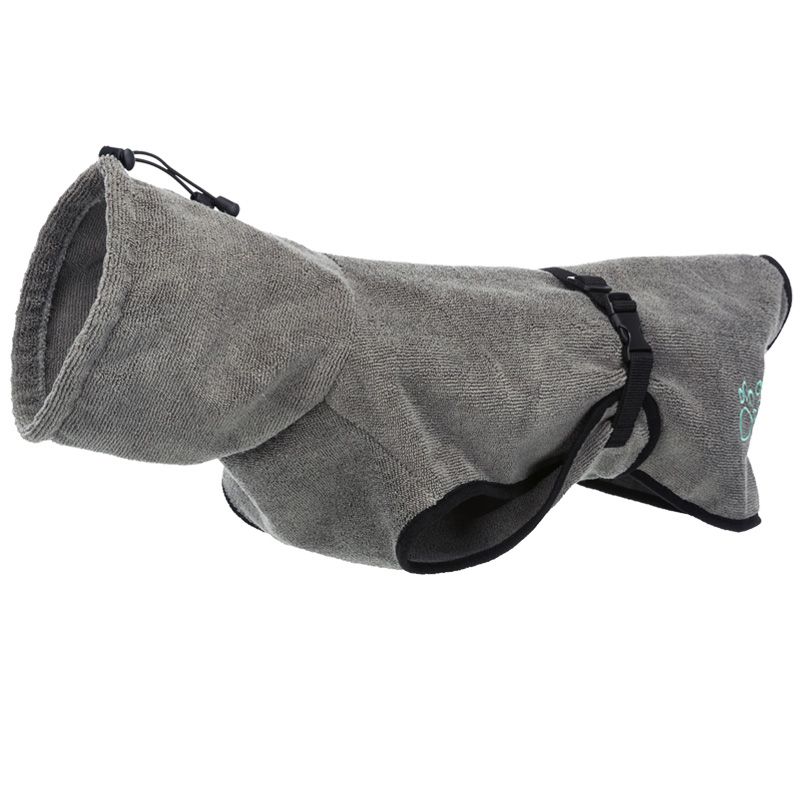 Bademantel für Hunde, Frottee, XS: 30 cm, grau