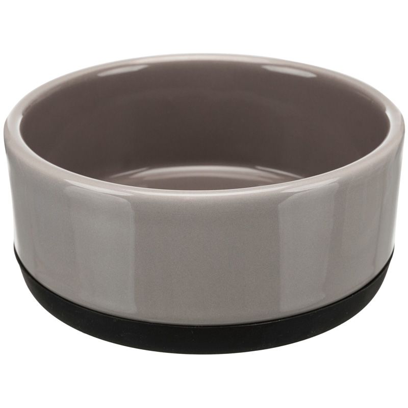 Keramiknapf mit Gummirand, grau, 0,4 l/12 cm