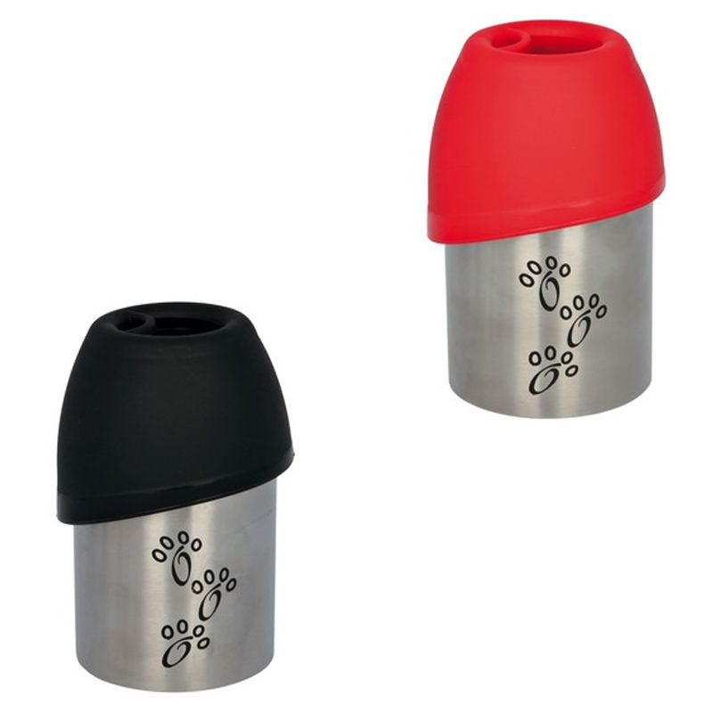 Flasche mit Trinknapf, Edelstahl/Kunststoff, 300 ml