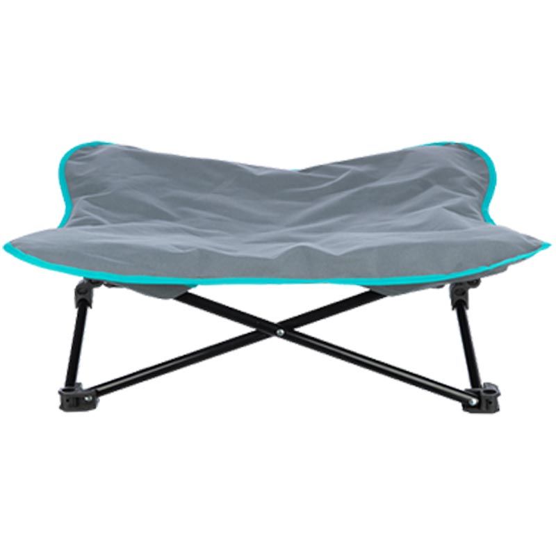 Camping-Bett, 69x20x69cm, dunkelgrau/petrol