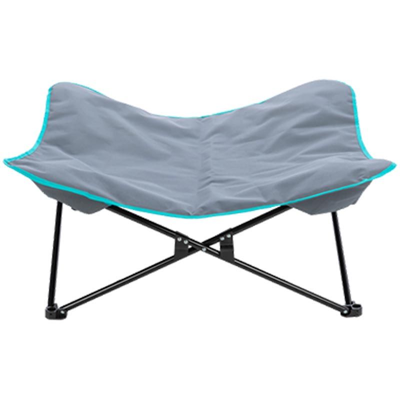 Camping-Bett, 88x32x88cm, dunkelgrau/petrol