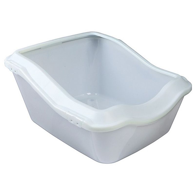 Cleany Cat Katzentoilette mit Rand, 45x21x54 cm, weiß