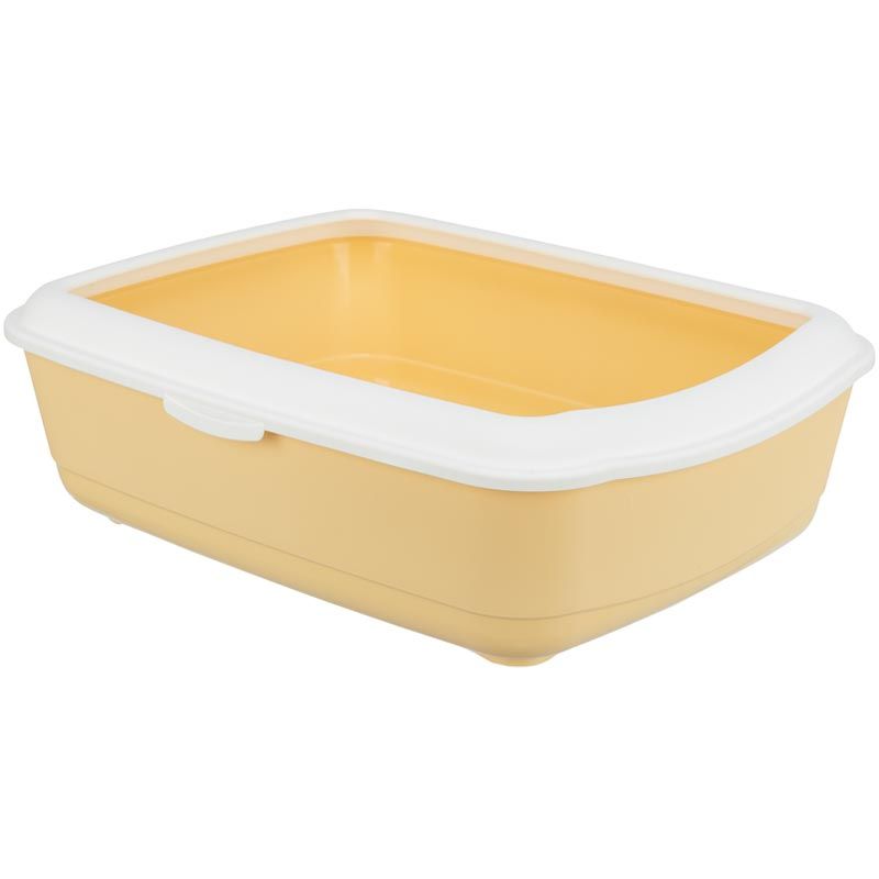 Katzentoilette Classic mit Rand, 37x15x47cm, gelb/weiß