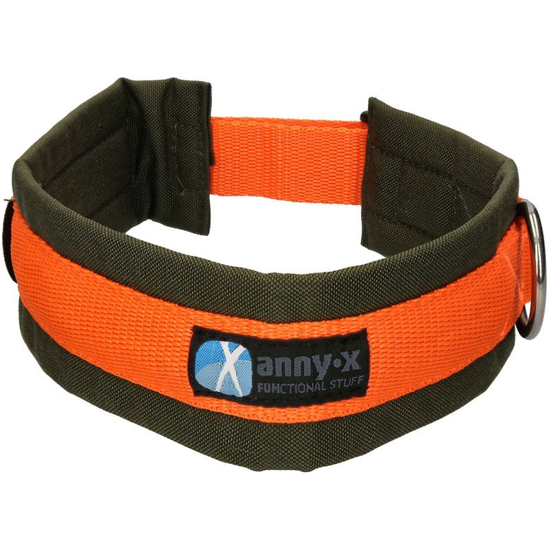 Anny-x Steckhalsband Fun, Gr.2: 27-33cm, oliv/orange