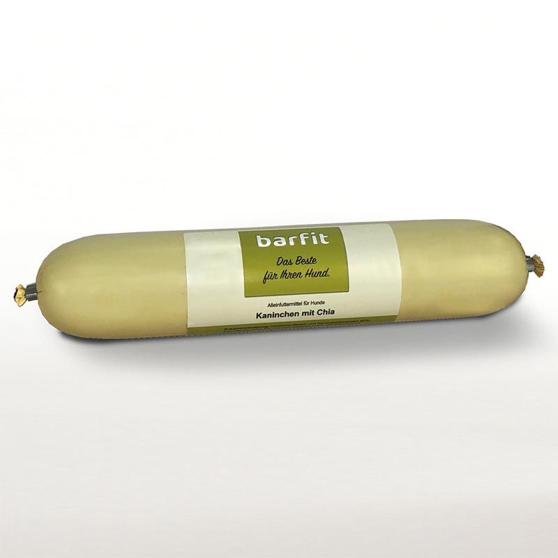 Barfit Schonkost Wurst Kaninchen mit Chia 400g