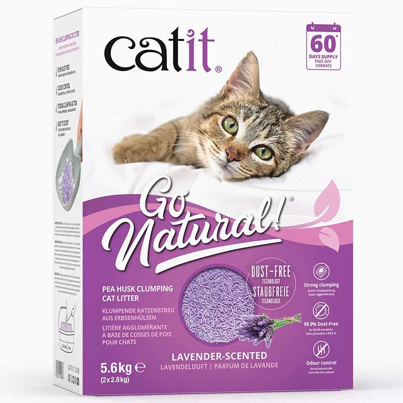 Catit Go Natural Katzenstreu Erbsenhülsen Lavendel 5,6 kg