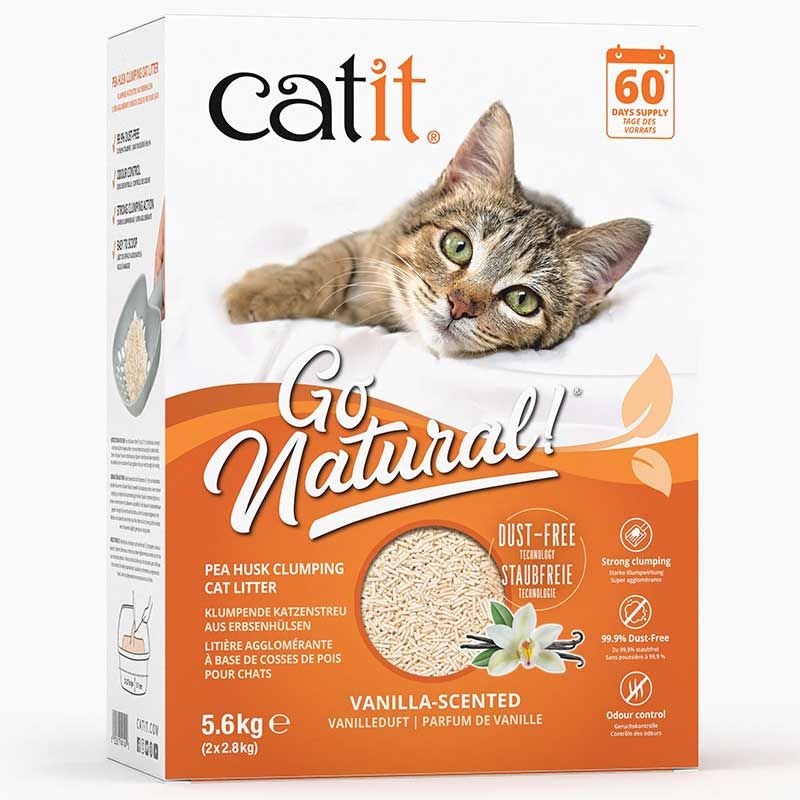 Catit Go Natural Katzenstreu Erbsenhülsen Vanille 5,6 kg