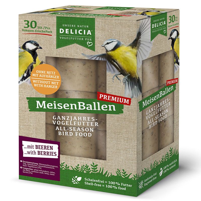 Delicia Premium Meisenballen mit Beeren (ohne Netz) 30er