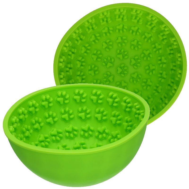Eat Slow Live Longer Lick Mat Wobble Bowl grün