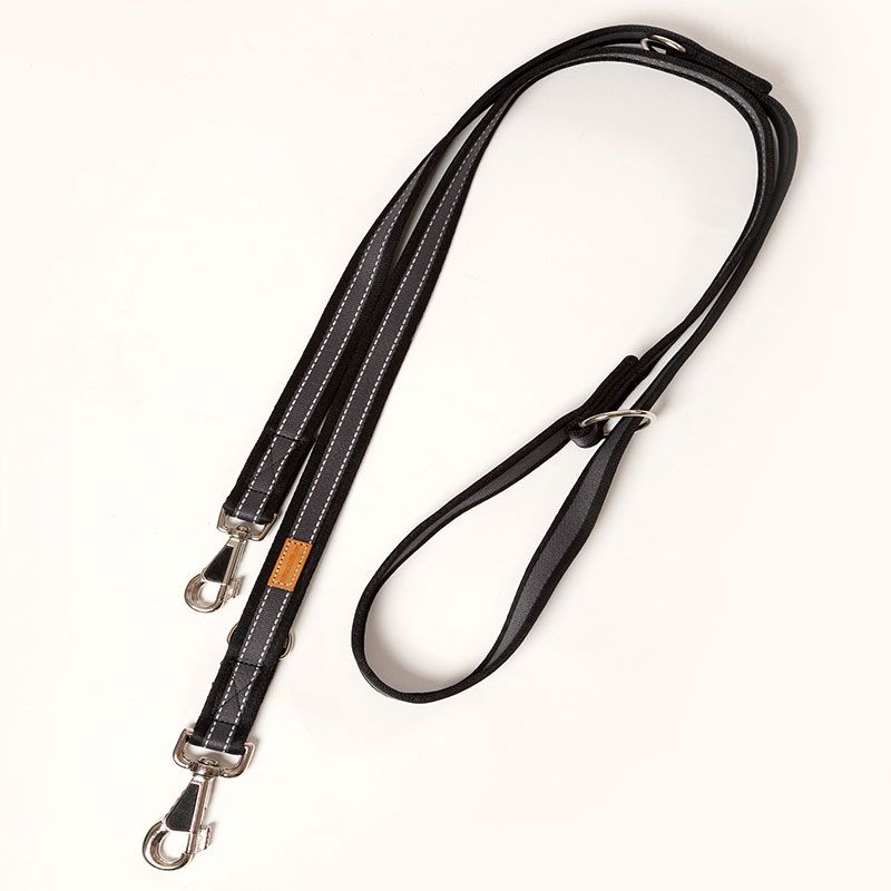 Führleine Soft Grip, 15mm/210cm, schwarz/silber