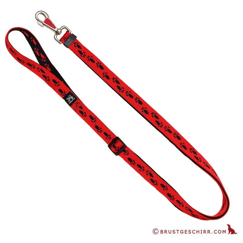 Kombileine 20mm/100-200cm ROT/SCHWARZE Pfötchen