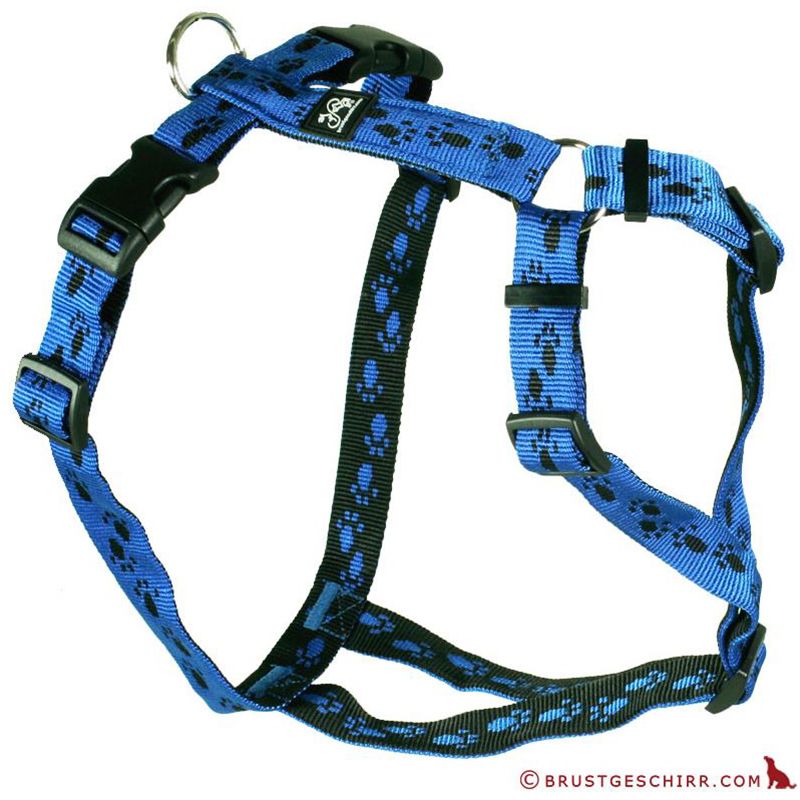 Feltmann Kreuzgeschirr 20mm/50-65cm BLAU/SCHWARZE Pfötchen