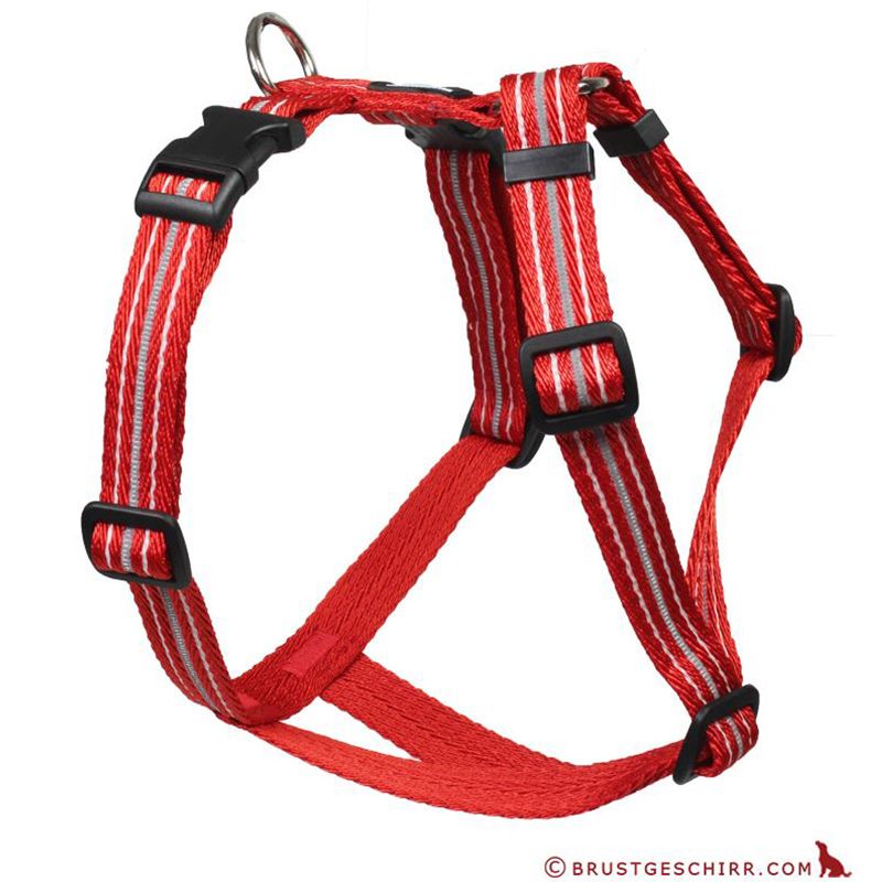 Feltmann Kreuzgeschirr MOPS 15mm/40-55cm rot/reflektierend
