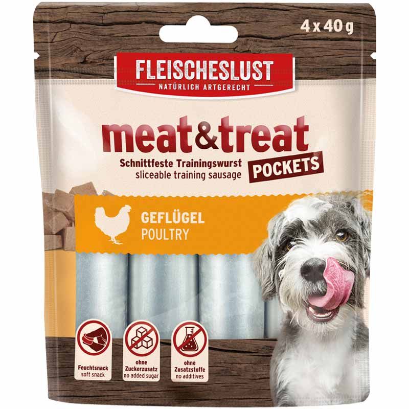 Fleischeslust Meat & Treat Pockets Geflügel 4x40g