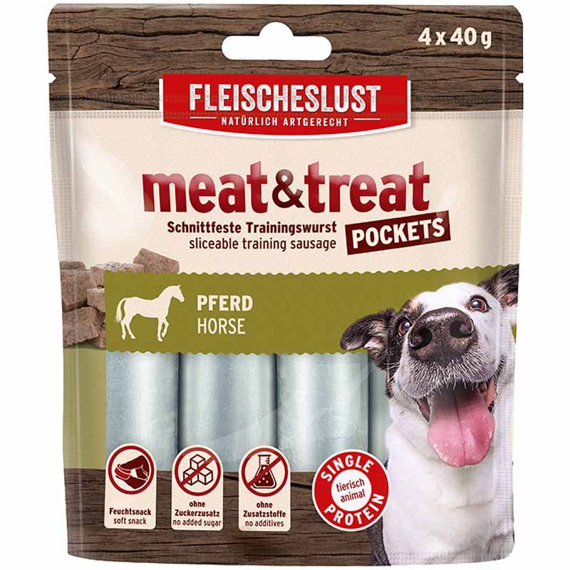 Fleischeslust Meat & Treat Pockets Pferd 4x40g
