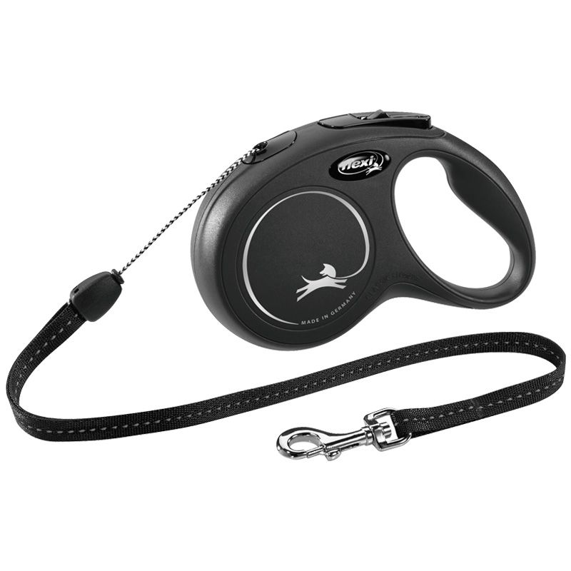 flexi New CLASSIC LONG, M: 8 m, schwarz
