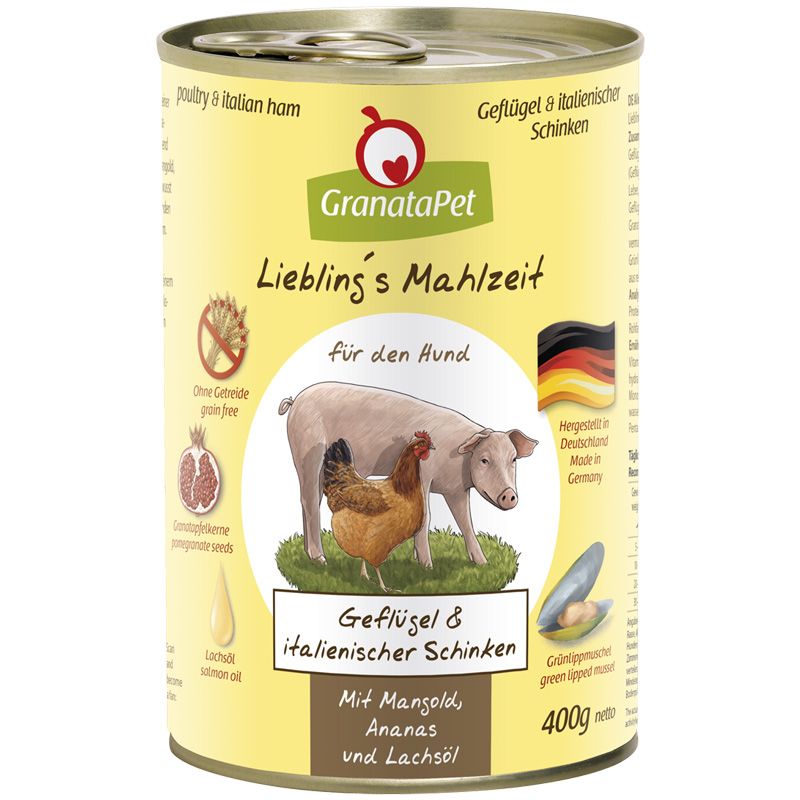 Granatapet Lieblingsmahlzeit Geflügel und Schinken 400g
