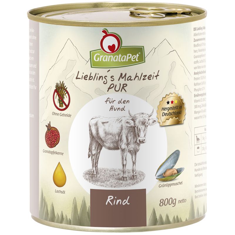Granatapet Lieblingsmahlzeit Rind PUR 800g