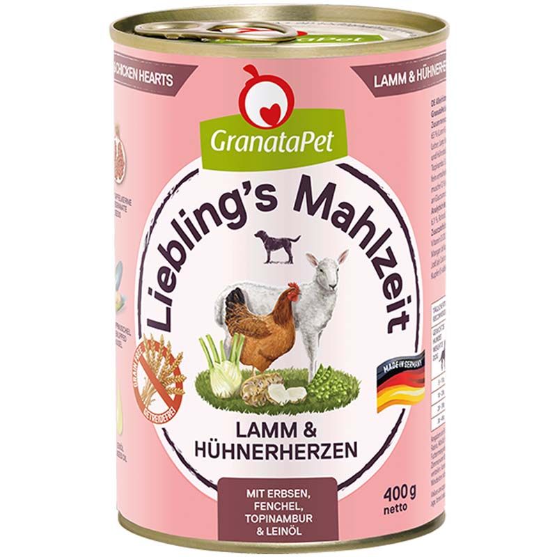 Granatapet Lieblingsmahlzeit Lamm und Hühnerherzen 400g