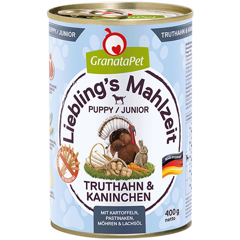 Granatapet Lieblingsmahlzeit Puppy Truthahn + Kaninchen 400g