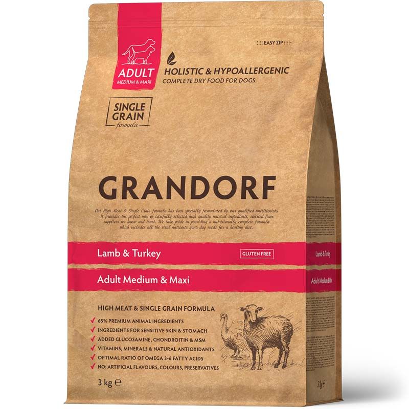 Grandorf Adult Medium-Maxi Lamm und Pute 3 kg