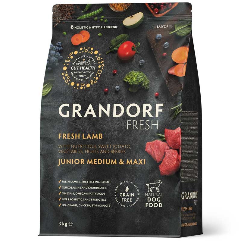 Grandorf Fresh Junior Medium-Maxi Frisches Lamm 3 kg