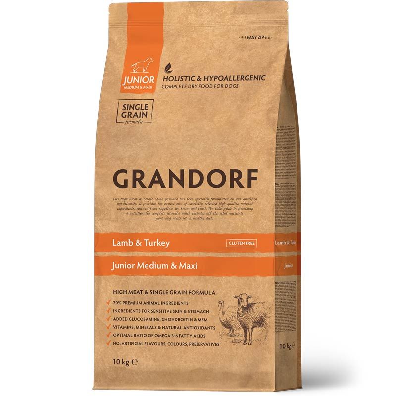 Grandorf Junior Medium-Maxi Lamm und Pute 10 kg