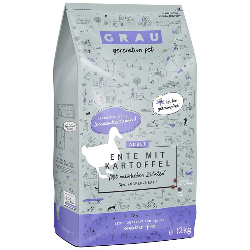 Grau Hund Adult Ente mit Kartoffel 12 kg