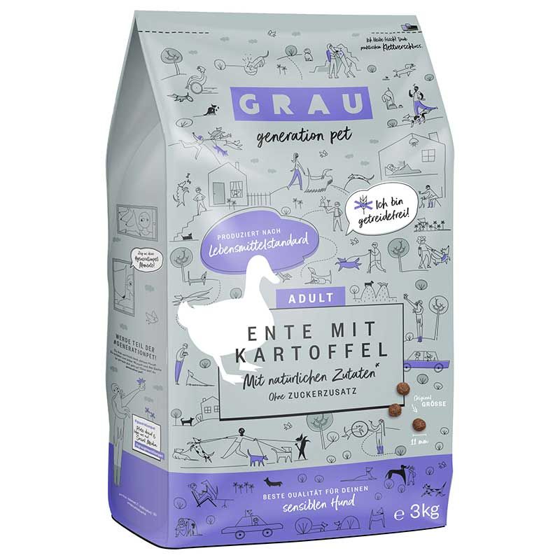 Grau Hund Adult Ente mit Kartoffel 3 kg