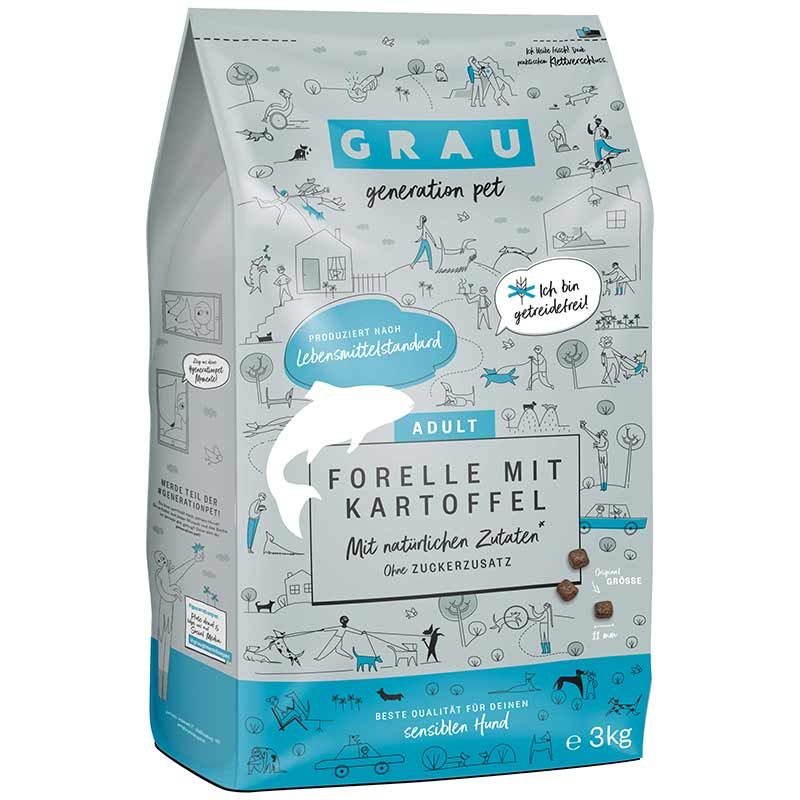 Grau Hund Adult Forelle mit Kartoffel 3 kg