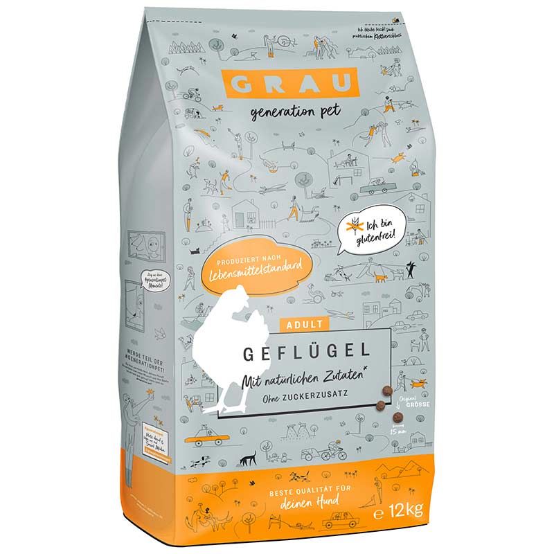 Grau Hund Adult Geflügel 12 kg