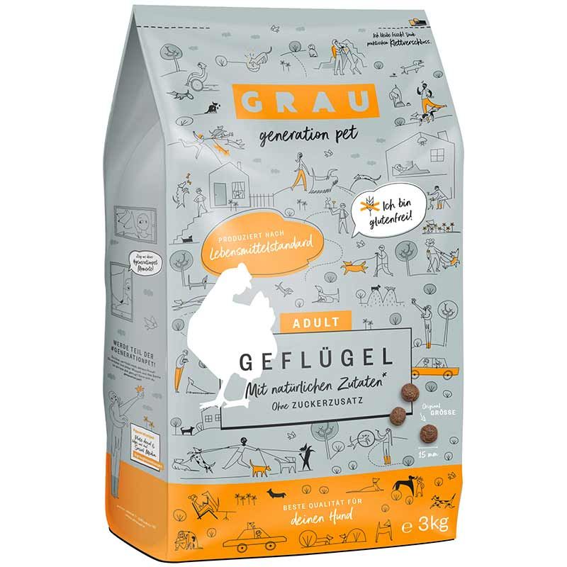 Grau Hund Adult Geflügel 3 kg
