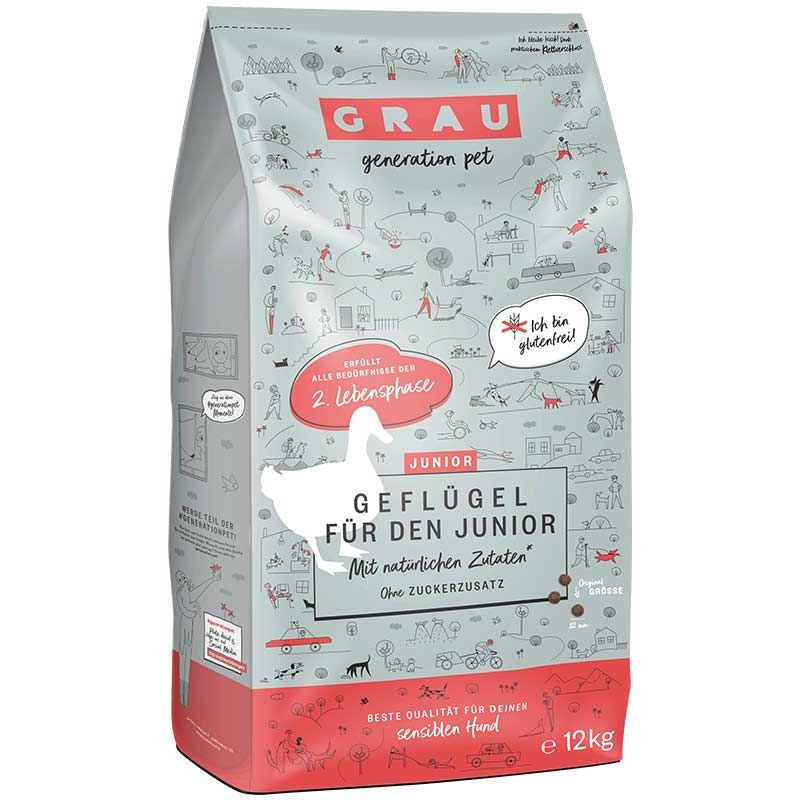 Grau Hund Junior Geflügel 12 kg