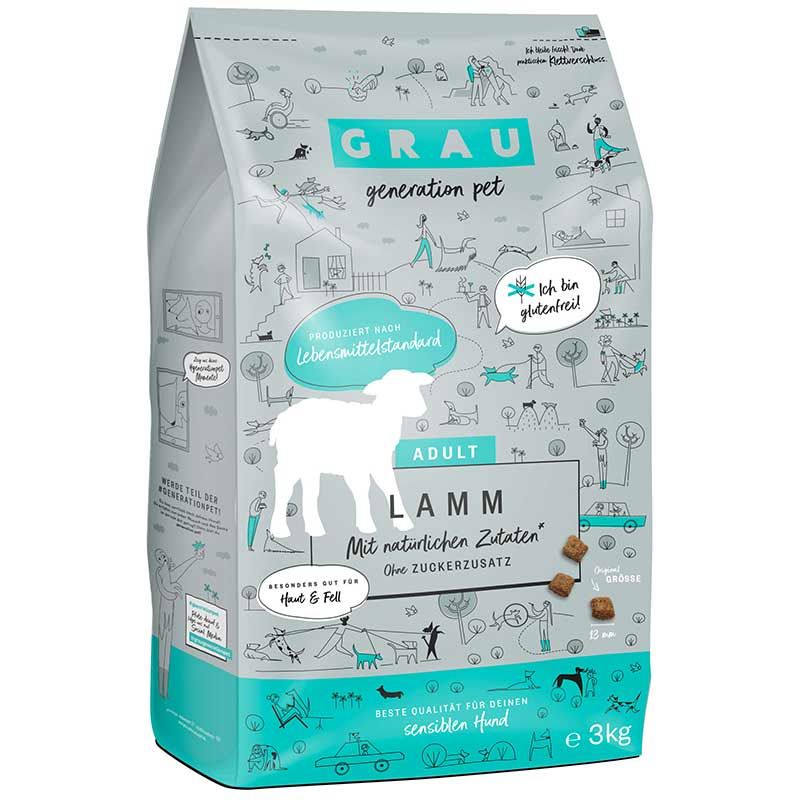 Grau Hund Adult Lamm 3 kg