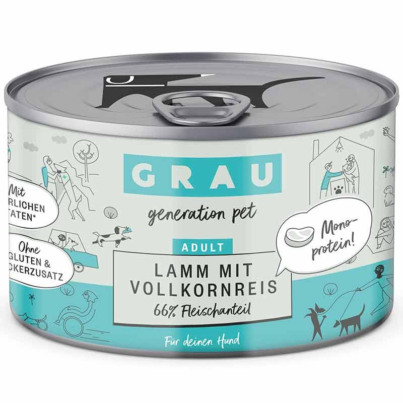 Grau Hund Adult Lamm mit Vollkornreis 200g