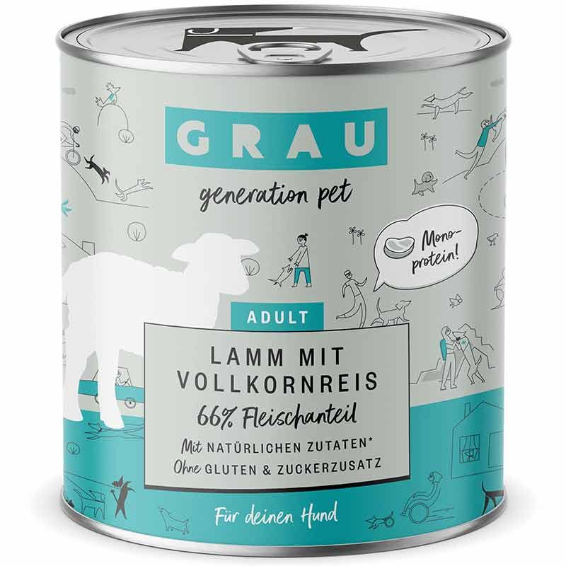 Grau Hund Adult Lamm mit Vollkornreis 800g
