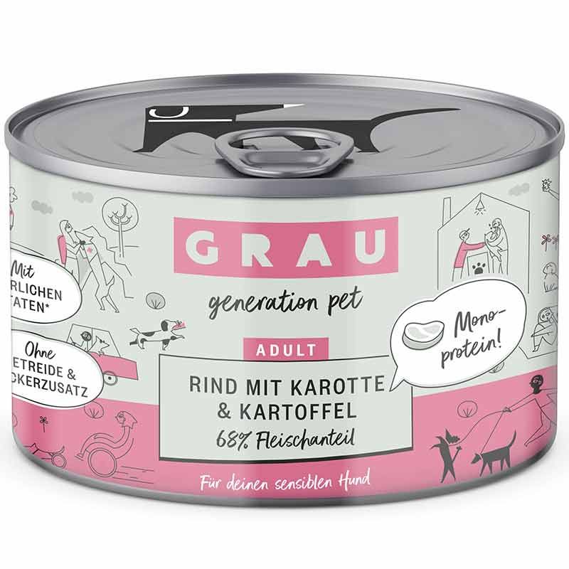 Grau Hund Adult Rind mit Karotte und Kartoffel 200g