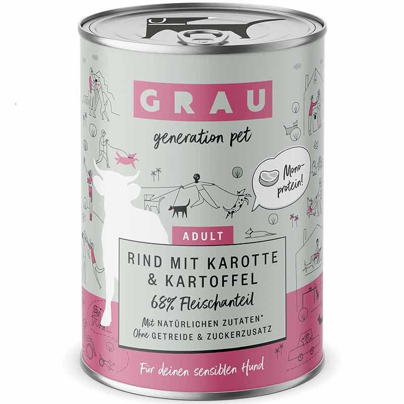 Grau Hund Adult Rind mit Karotte und Kartoffel 400g