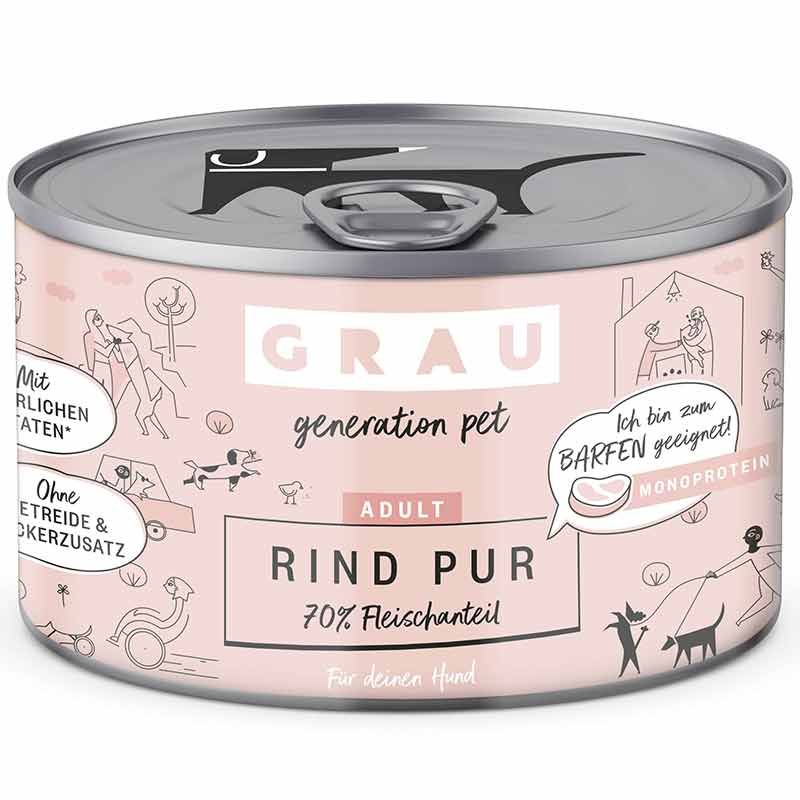 Grau Hund Adult Rind Pur 200g