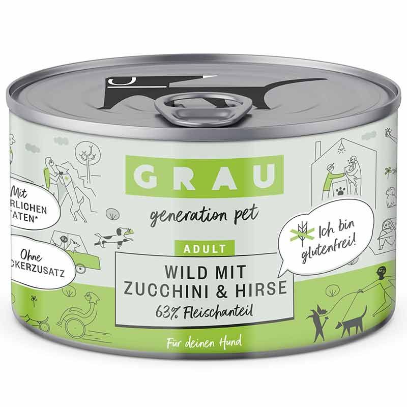 Grau Hund Adult Wild mit Zucchini und Hirse 200g