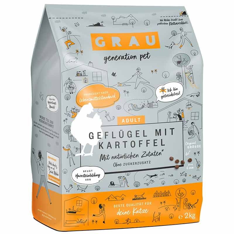 Grau Katze Adult Geflügel mit Kartoffel 2 kg