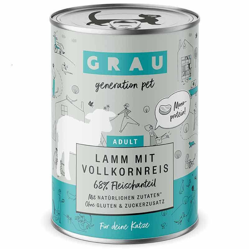 Grau Katze Adult Lamm mit Vollkornreis 400g