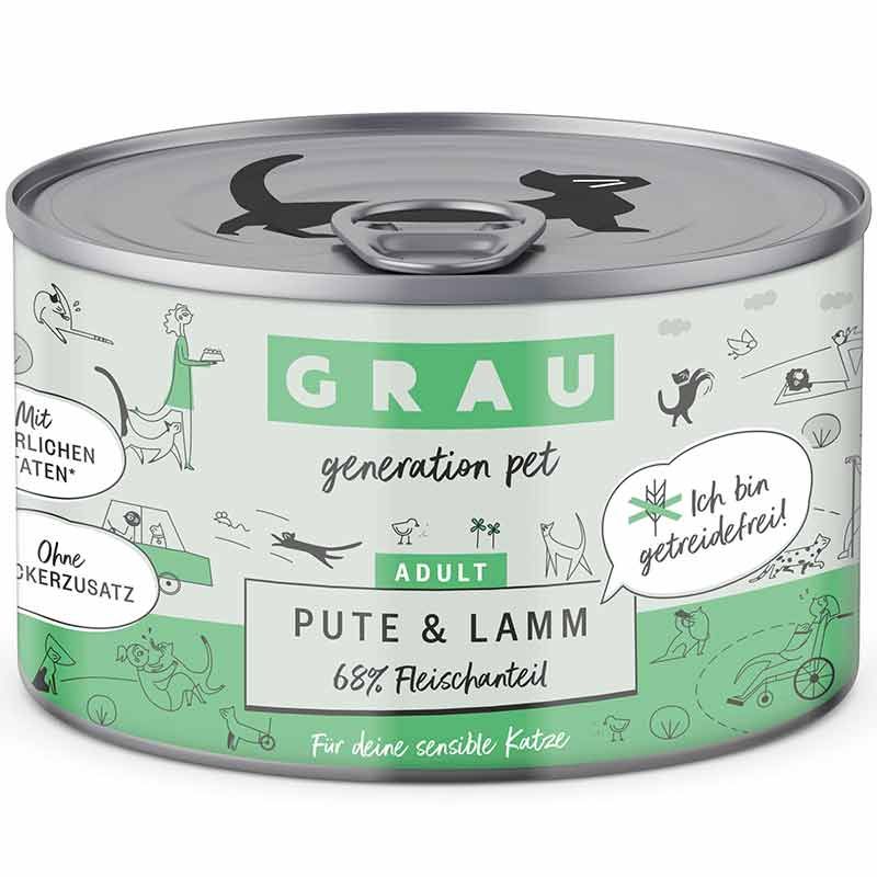 Grau Katze Adult Pute und Lamm 200g